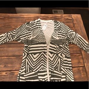 Chico’s Size 2 Green White Daniella Cardigan